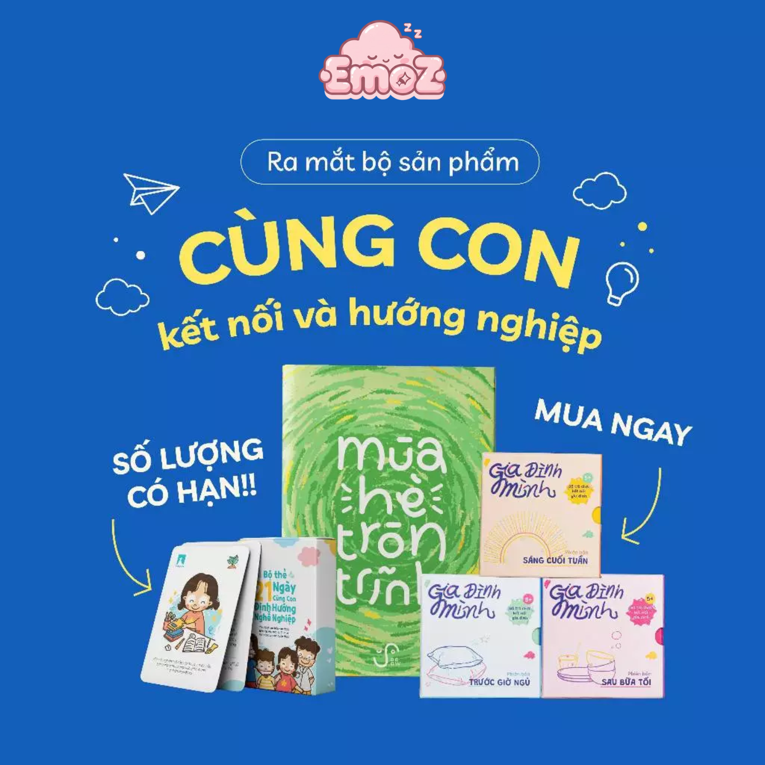 Bộ thẻ Cùng con kết nối và hướng nghiệp -EmoZ